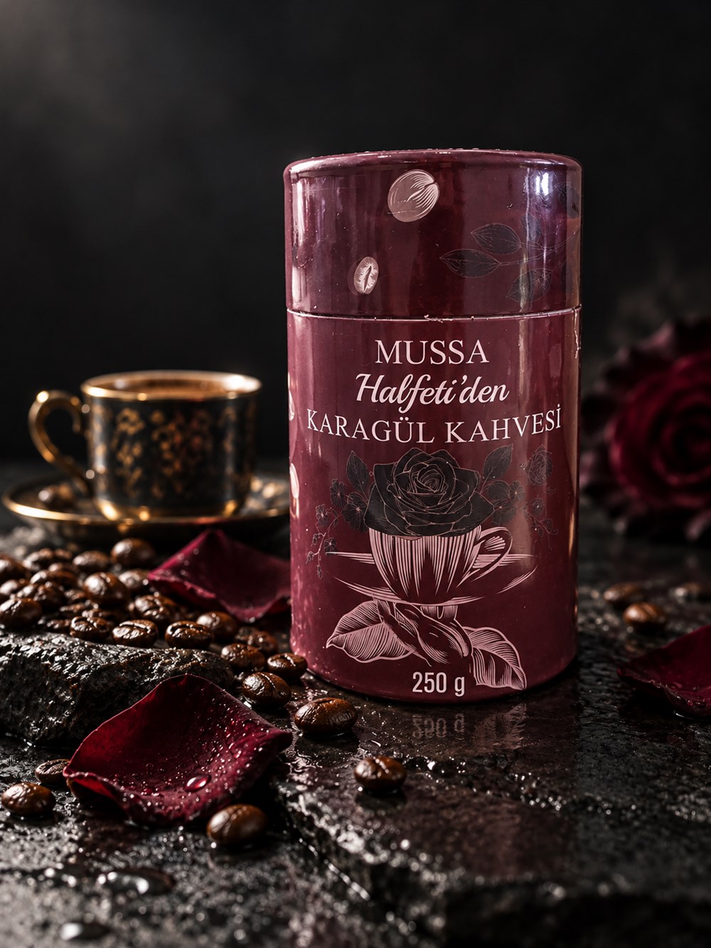 MUSSA Karagül Kahvesi bordo 250 gram kutu